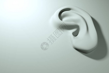白表面耳概念建模传言和偷听耳病和图片