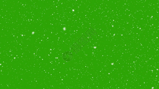 绿色屏幕背景上的降雪3d渲染图片