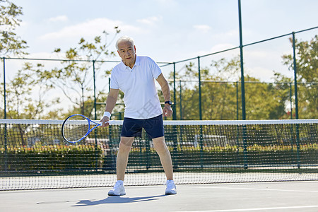 老年男性网球运动图片