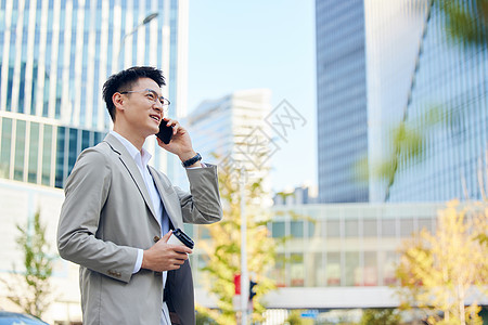 打电话的商务人士都市男白领打电话背景