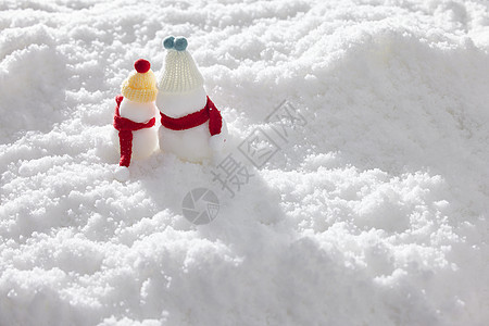 冬季小雪人背影图片