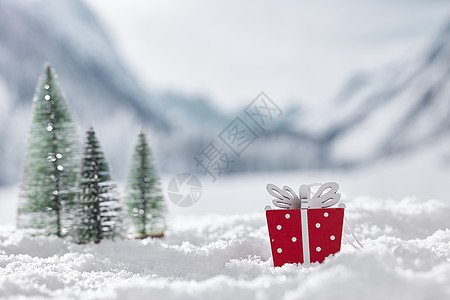 圣诞装饰雪地背景冬日静物背景