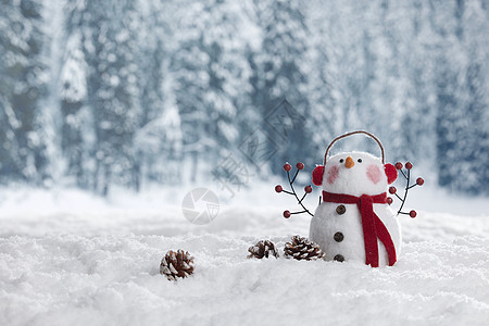 圣诞节动图冬季雪人静物背景