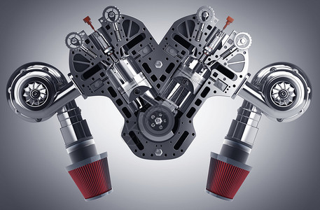 V8汽车发动机现代汽车发动机的概念高分辨率图片