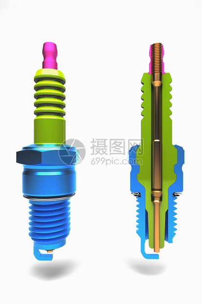 火花塞的分段零件图片