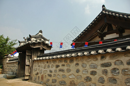 朝鲜王宫古石墙图片