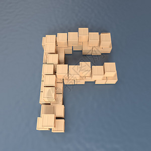 欧母字母板条箱纹理木材字体3d渲染背景