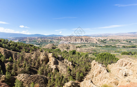 西班牙瓜迪克斯安达卢西亚郊外峡谷GuadixAnda背景图片