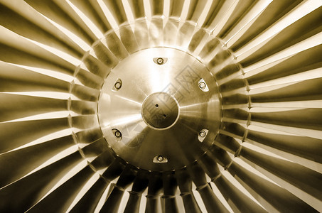 金色飞机发动机涡流涡扇图片