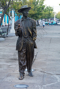 古巴纪念碑街道背景图片