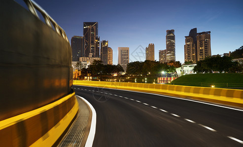 城市运动模糊高速公路夜景图片