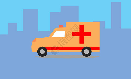 城市里的救护车插图图片