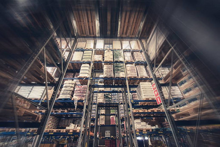 仓库产品储藏室大型食品储存设施高背景图片