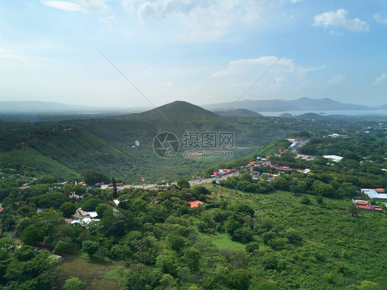 马那瓜鸟瞰区景观绿色城镇景观图片