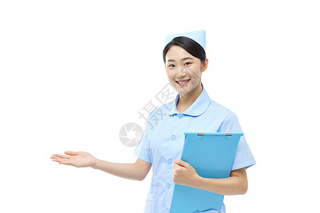 年轻女护士服务手势图片