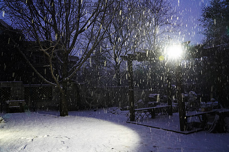 别墅区雪景图片