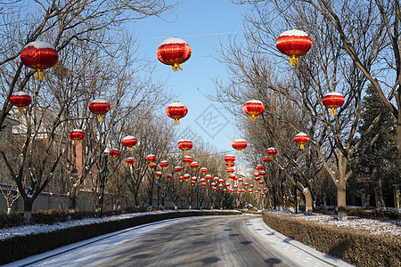 别墅区雪景图片