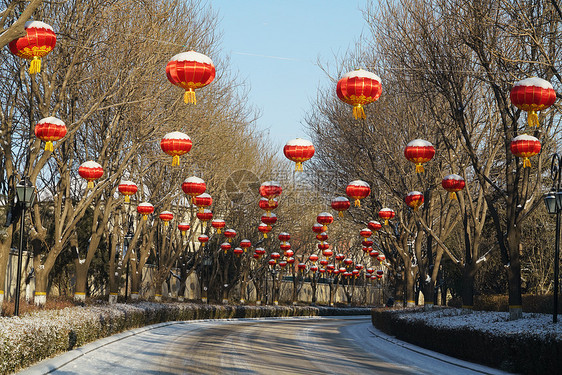 别墅区雪景图片