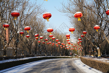 别墅区雪景图片