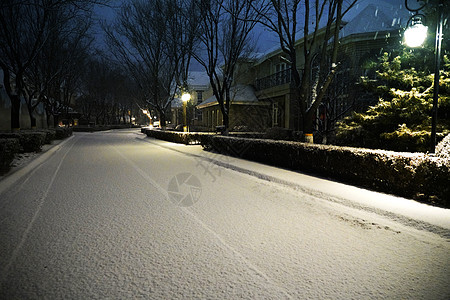 别墅区雪景图片