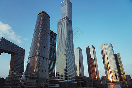 北京CBD北京国贸高楼大厦背景