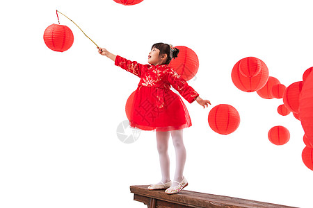 玩灯笼的孩子图片