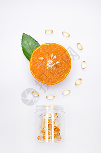 创意橙子橙子和维生素背景