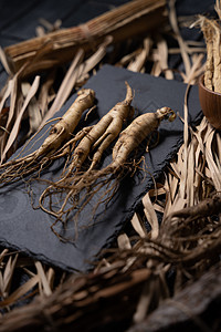人参灵芝,西洋参图片素材