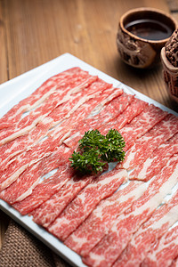 日本特色生鲜肉片背景
