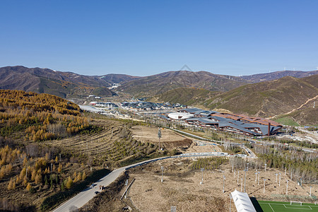 中国小镇张家口崇礼太子城冬奥会体育场馆背景