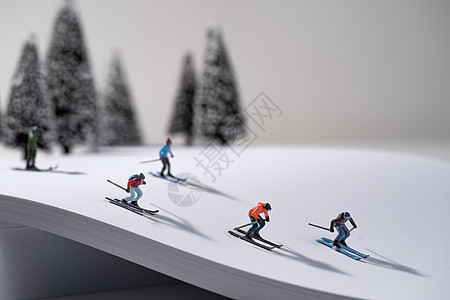 微观滑雪运动图片