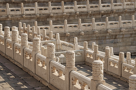 故宫里的汉白玉石栏杆图片素材