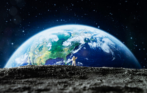 宇航员看向地球图片