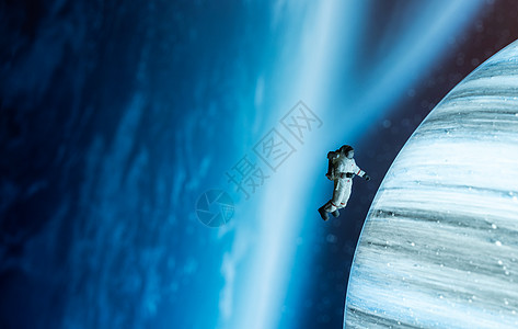 宇航员遨游外太空背景图片
