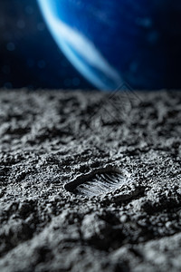 地球上的中国月球上的足迹背景
