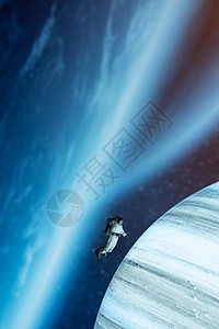 宇航员遨游外太空图片