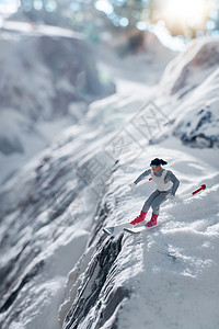 创意微观滑雪图片