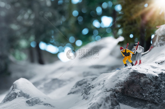 创意微观滑雪图片