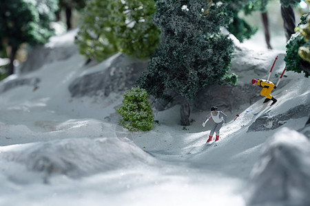 保护环境创意创意微观滑雪背景