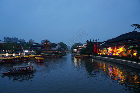 江苏省南京秦淮河夜景图片素材