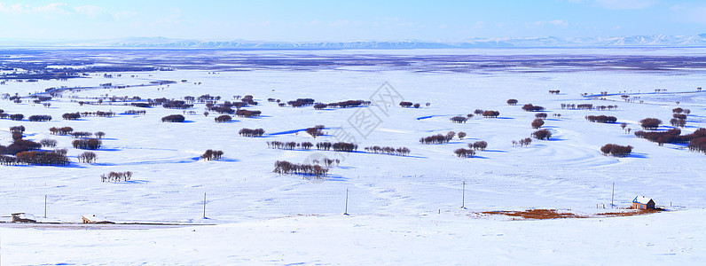 内蒙古呼伦贝尔草原雪景图片