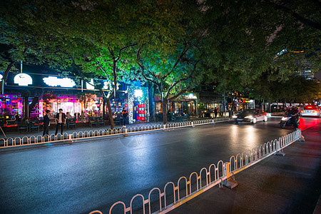 酒吧海报素材北京商业街夜景背景