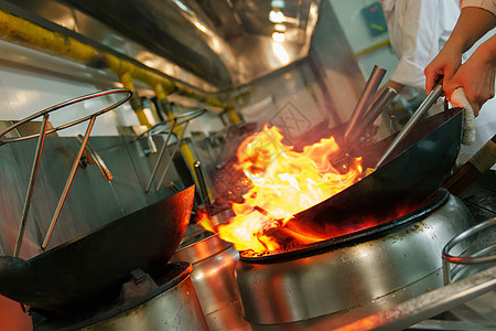 大火烹饪美食背景图片