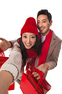 青年夫妇新年购物图片