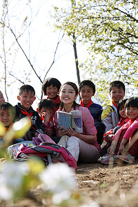 乡村老师和学生图片