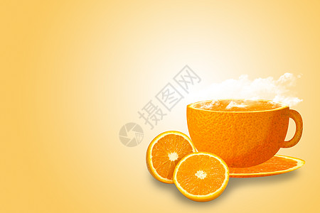 创意橙子数码合成的橙子背景