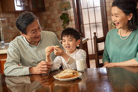 爷爷奶奶看着孙子吃饭图片