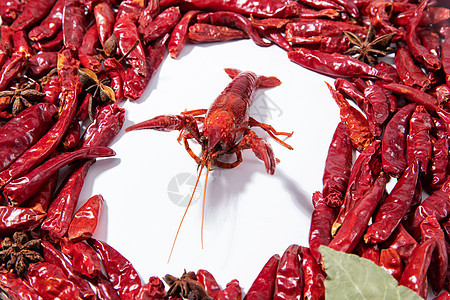 小龙虾和红辣椒图片