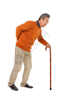 拄着拐杖行动不便的老人背景图片