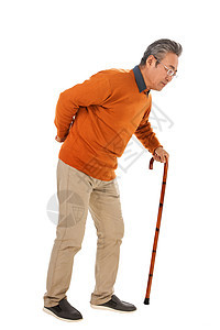 拄着拐杖行动不便的老人图片